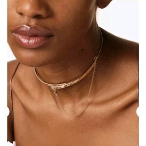 Eddie Borgo Thin Safety Chain Choker Necklace In Yellow Gold NWT
